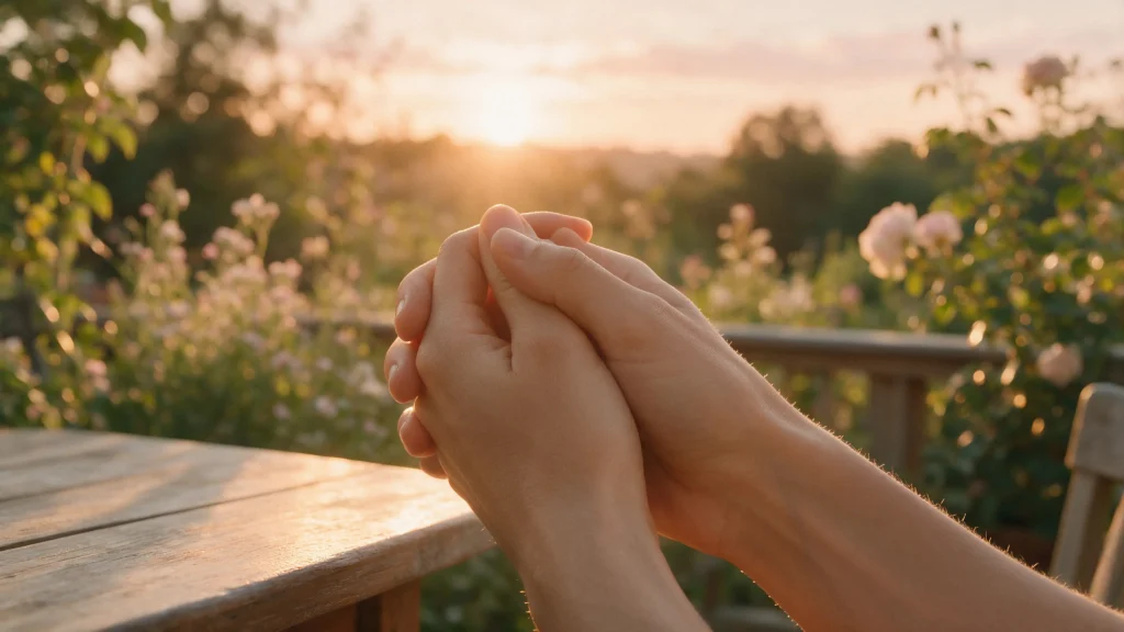 Pareja tomada de las manos al atardecer, símbolo de confianza e intimidad