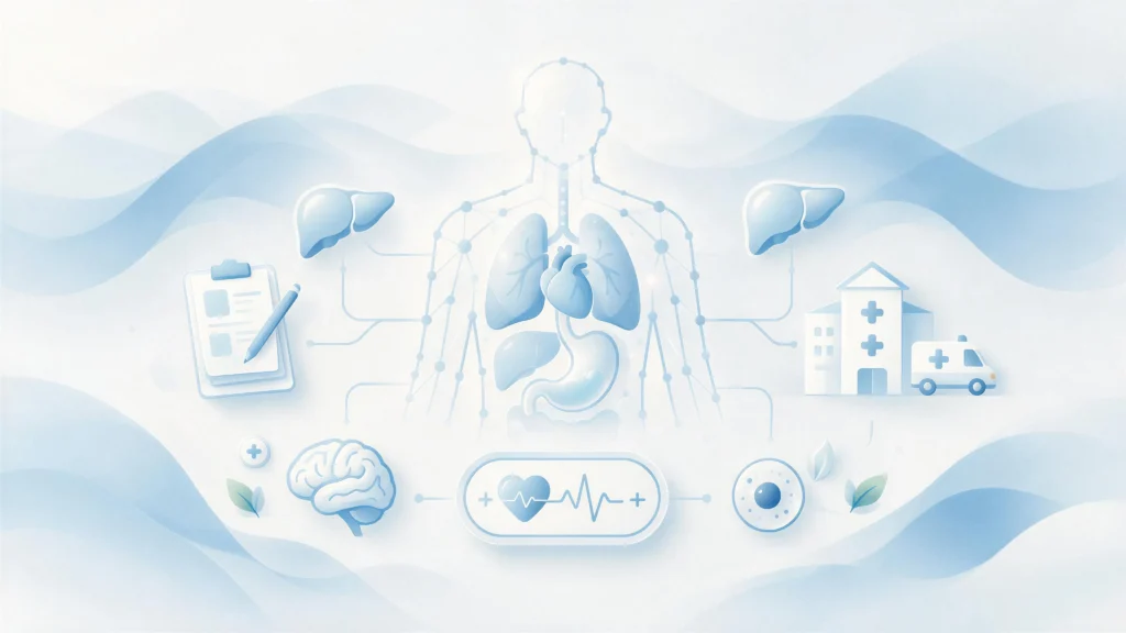 Ilustración médica educativa de la anatomía y órganos internos masculinos
